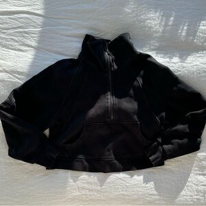 Lululemon Scuba Oversized Cropped Funnel Neck Half Zip in Black